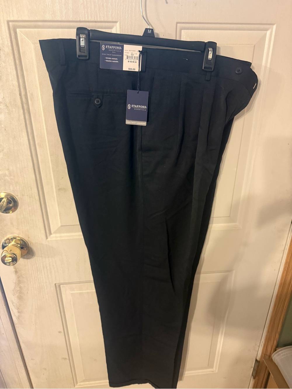 Stafford Men's Black Dress Slacks
